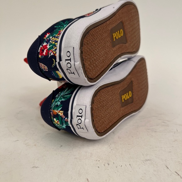 NIB Polo Ralph Lauren Blue Floral Thornton Canvas Casual Sneakers, 10D - Picture 8 of 10